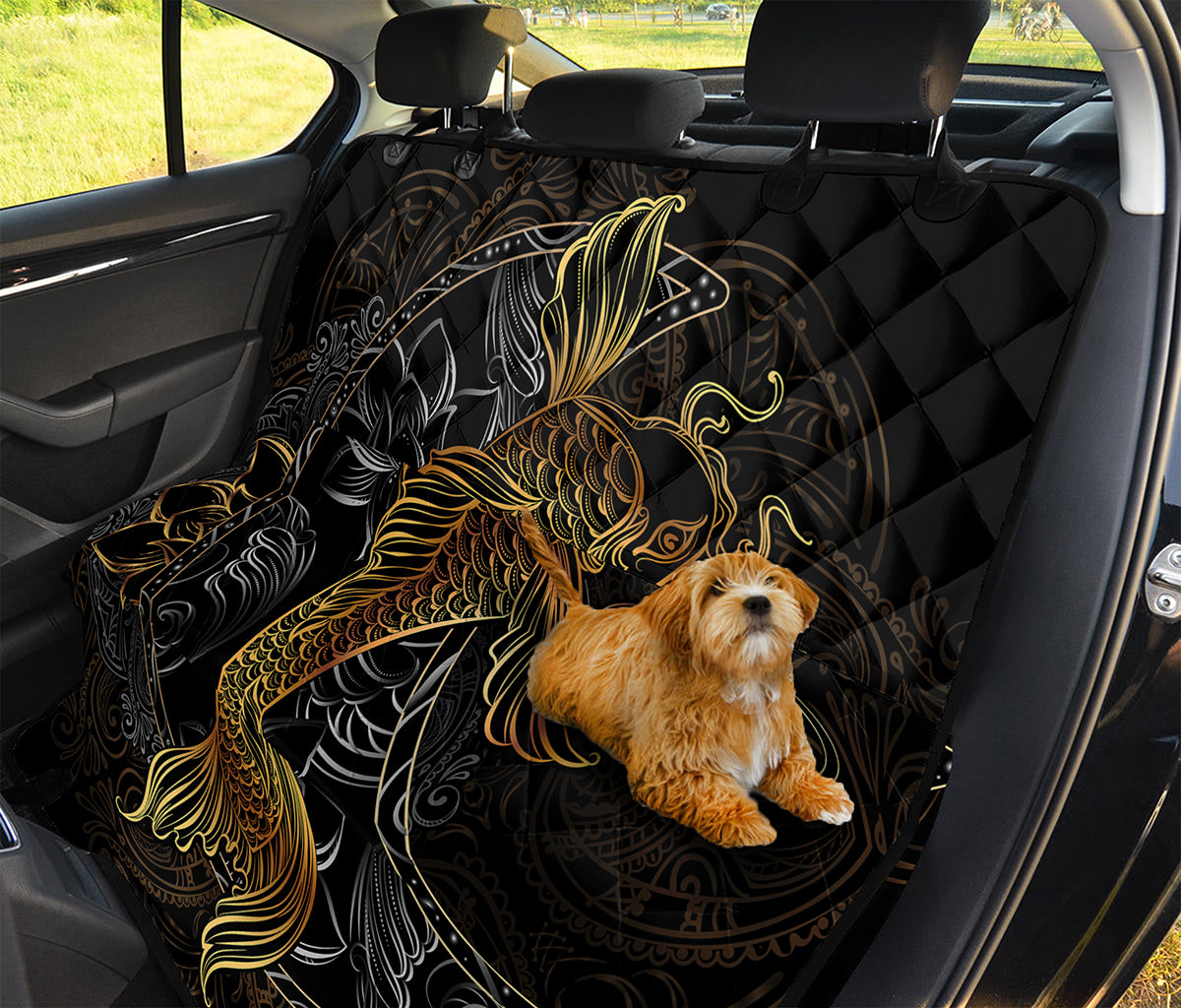 Golden Spiritual Koi Fish Print Pet Car Back Seat Cover