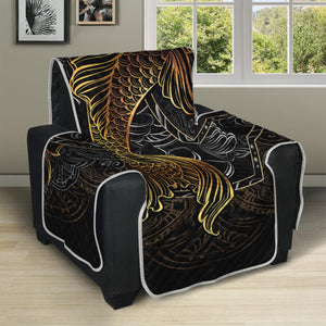 Golden Spiritual Koi Fish Print Recliner Protector