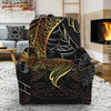 Golden Spiritual Koi Fish Print Recliner Slipcover