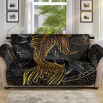 Golden Spiritual Koi Fish Print Sofa Protector