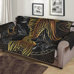 Golden Spiritual Koi Fish Print Sofa Protector