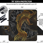 Golden Spiritual Koi Fish Print Sofa Protector