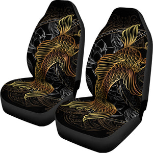 Golden Spiritual Koi Fish Print Universal Fit Car Seat Covers