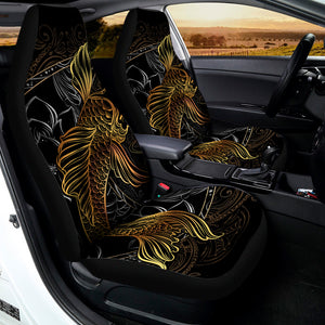 Golden Spiritual Koi Fish Print Universal Fit Car Seat Covers