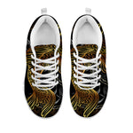 Golden Spiritual Koi Fish Print White Sneakers