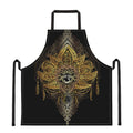 Golden Spiritual Lotus Print Apron