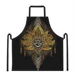 Golden Spiritual Lotus Print Apron
