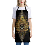 Golden Spiritual Lotus Print Apron