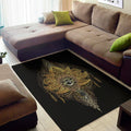 Golden Spiritual Lotus Print Floor Mat