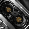 Golden Spiritual Lotus Print Car Coasters