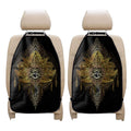 Golden Spiritual Lotus Print Car Seat Organizers