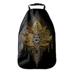 Golden Spiritual Lotus Print Car Seat Organizers