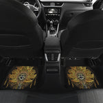 Golden Spiritual Lotus Print Front and Back Car Floor Mats