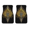 Golden Spiritual Lotus Print Front Car Floor Mats