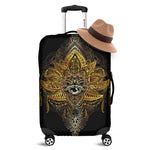 Golden Spiritual Lotus Print Luggage Cover