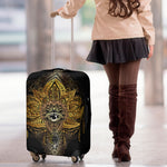 Golden Spiritual Lotus Print Luggage Cover