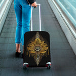 Golden Spiritual Lotus Print Luggage Cover
