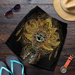 Golden Spiritual Lotus Print Men's Shorts