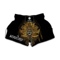 Golden Spiritual Lotus Print Muay Thai Boxing Shorts