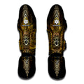 Golden Spiritual Lotus Print Muay Thai Shin Guards
