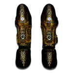 Golden Spiritual Lotus Print Muay Thai Shin Guard