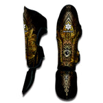 Golden Spiritual Lotus Print Muay Thai Shin Guard