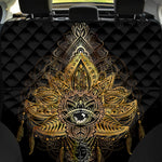 Golden Spiritual Lotus Print Pet Car Back Seat Cover