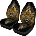 Golden Spiritual Lotus Print Universal Fit Car Seat Covers