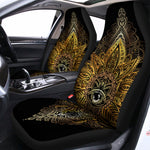 Golden Spiritual Lotus Print Universal Fit Car Seat Covers