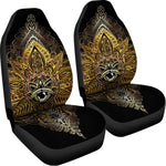 Golden Spiritual Lotus Print Universal Fit Car Seat Covers