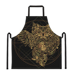 Golden Spiritual Owl Print Apron