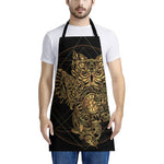 Golden Spiritual Owl Print Apron