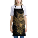 Golden Spiritual Owl Print Apron