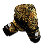 Golden Spiritual Owl Print Boxing Gloves