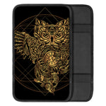 Golden Spiritual Owl Print Car Center Console Cover