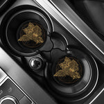 Golden Spiritual Owl Print Car Coasters