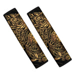 Golden Spiritual Owl Print Car Seat Belt Covers