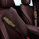 Golden Spiritual Owl Print Car Seat Belt Covers