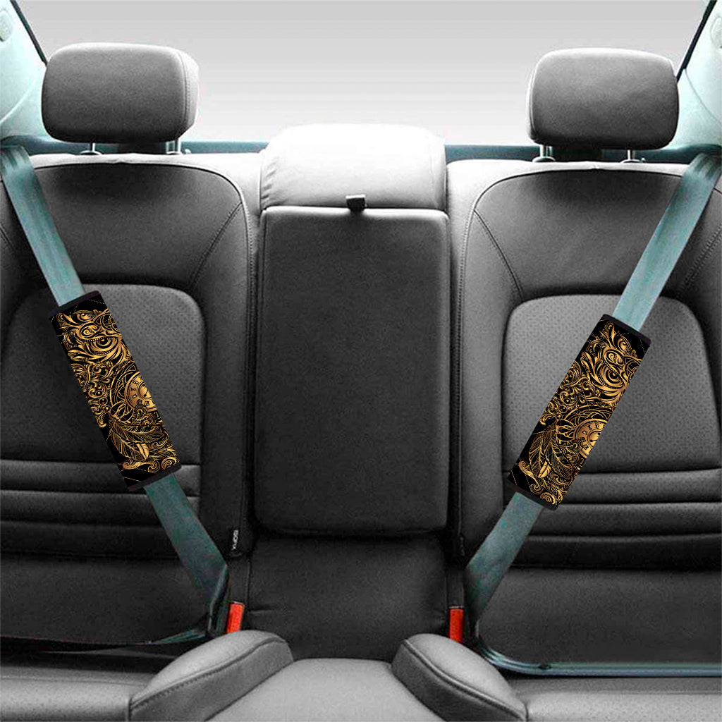 Golden Spiritual Owl Print Car Seat Belt Covers