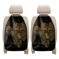 Golden Spiritual Owl Print Car Seat Organizers