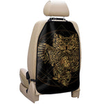 Golden Spiritual Owl Print Car Seat Organizers