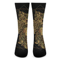 Golden Spiritual Owl Print Crew Socks