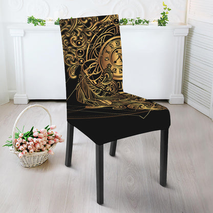 Golden Spiritual Owl Print Dining Chair Slipcover