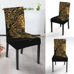Golden Spiritual Owl Print Dining Chair Slipcover