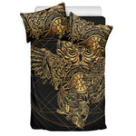 Golden Spiritual Owl Print Duvet Cover Bedding Set