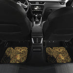 Golden Spiritual Owl Print Front and Back Car Floor Mats