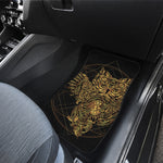 Golden Spiritual Owl Print Front and Back Car Floor Mats