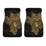 Golden Spiritual Owl Print Front Car Floor Mats