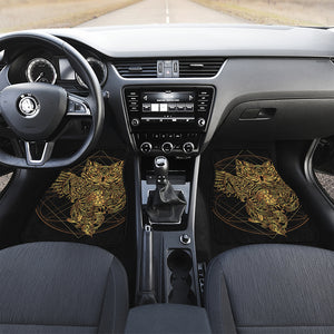 Golden Spiritual Owl Print Front Car Floor Mats