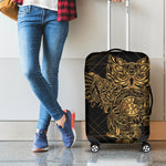 Golden Spiritual Owl Print Luggage Cover